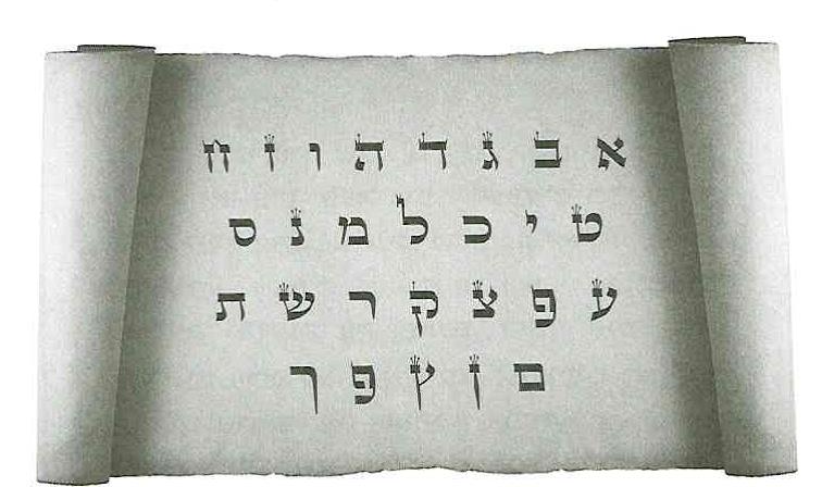 (בספר תמונה של קלף עם אותיות עבריות)